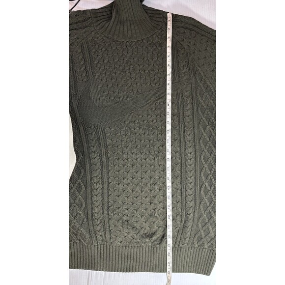 Nike Life Men’s Cable Knit Turtleneck Sweater Wool Blend Green FB7770-325 Sz Med - Picture 10 of 10